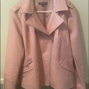 Macy’s brand faux leather jacket.